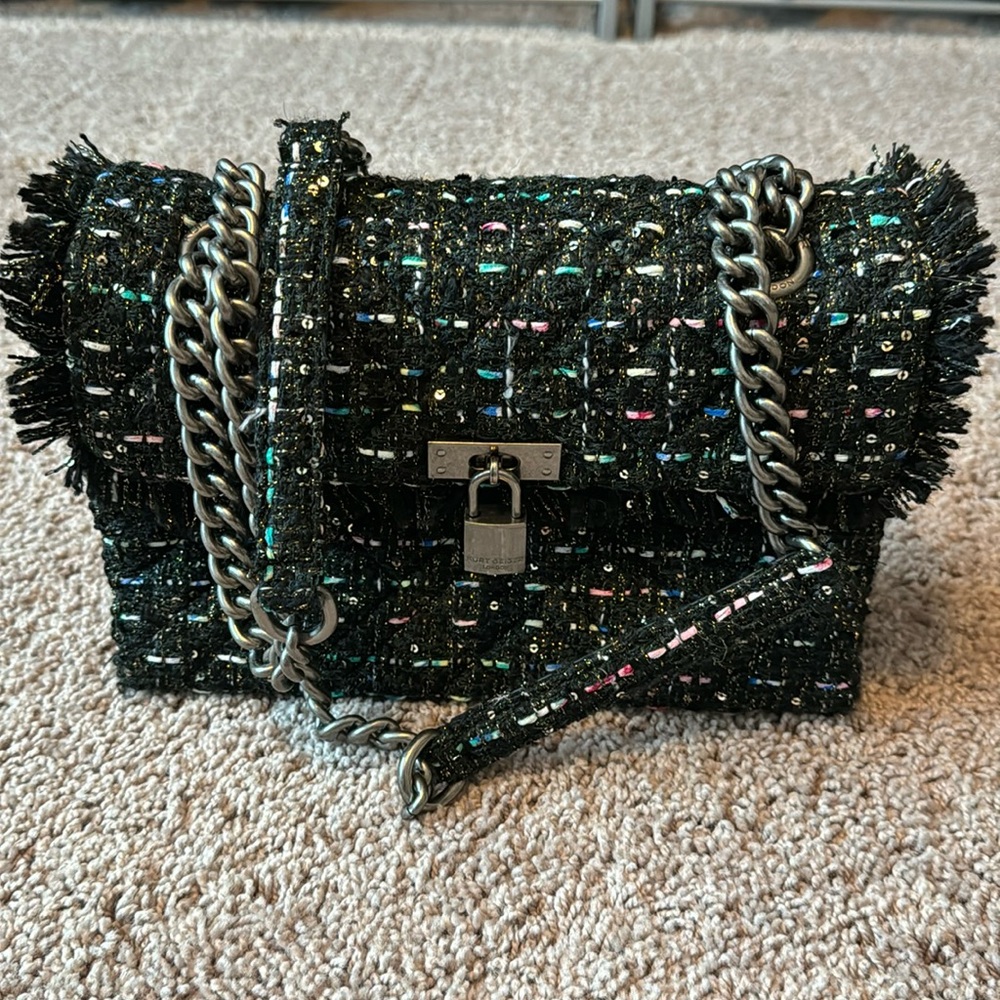 Kurt Geiger Black Tweed Purse